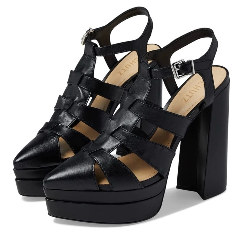SCHUTZ Black Chunky Platform Sandals - Picture 2 of 7